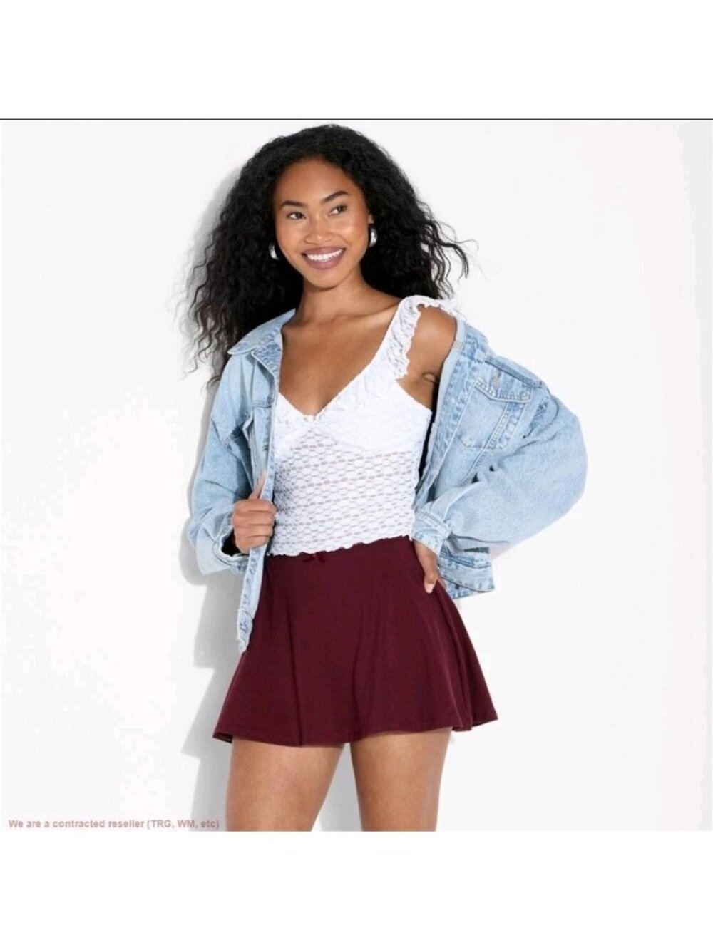 NWT Wild Fable Burgundy Seamless Mini Skort Size Extra Small (WL571)
